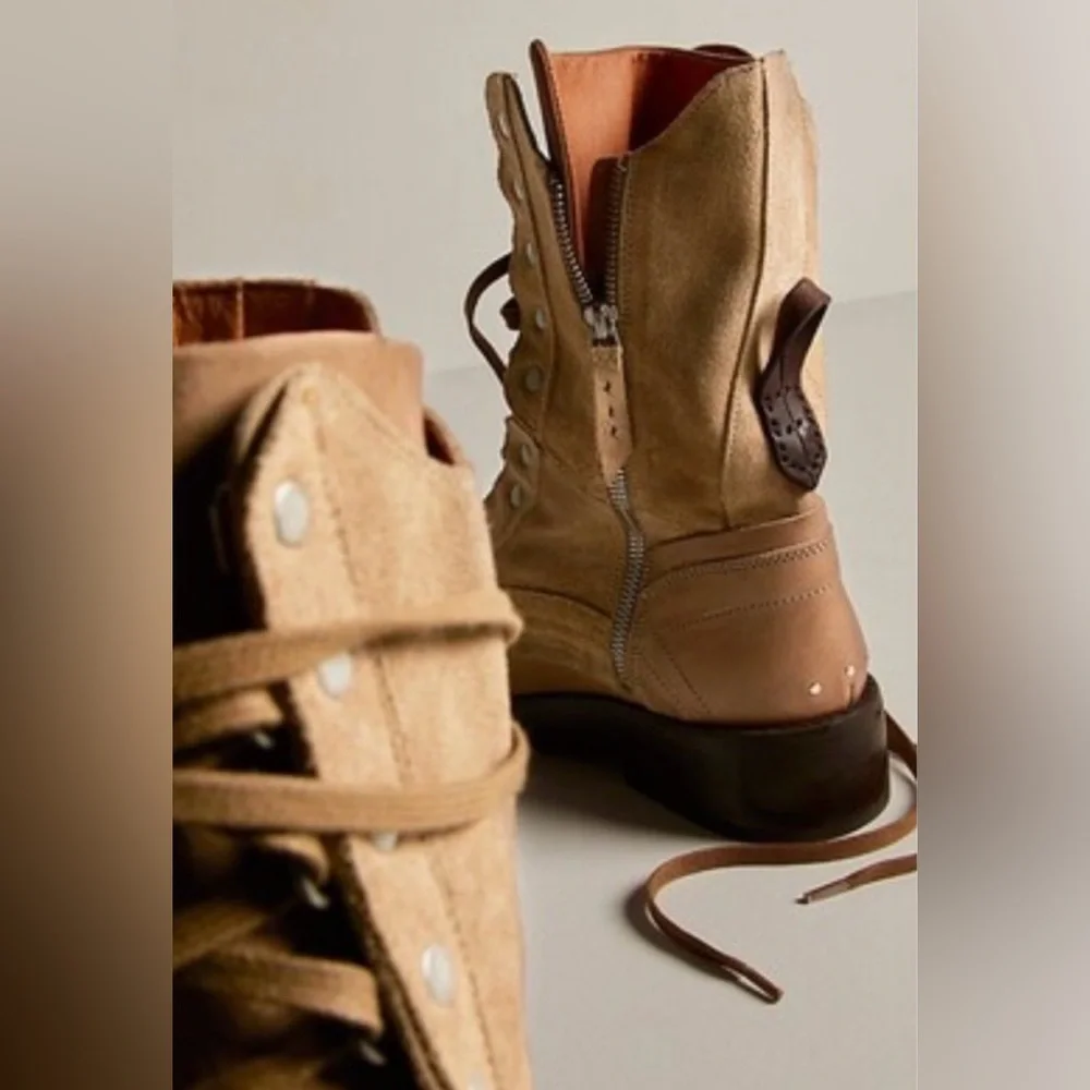Free People We The Free Jesse Lace Up Boots, Size 8 - Picture 2 of 10